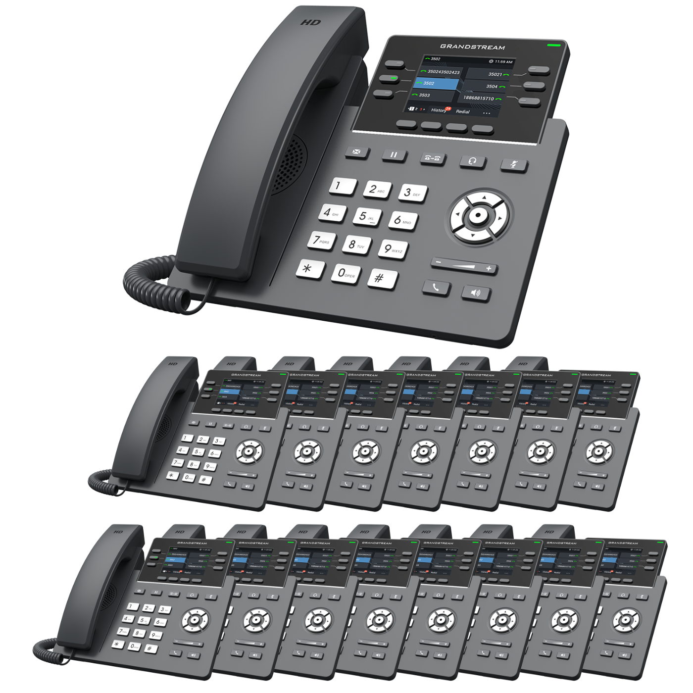 Grandstream GRP2613 VoIP Phone Professional Essentials Bundle With 1 Year Free Phone Service