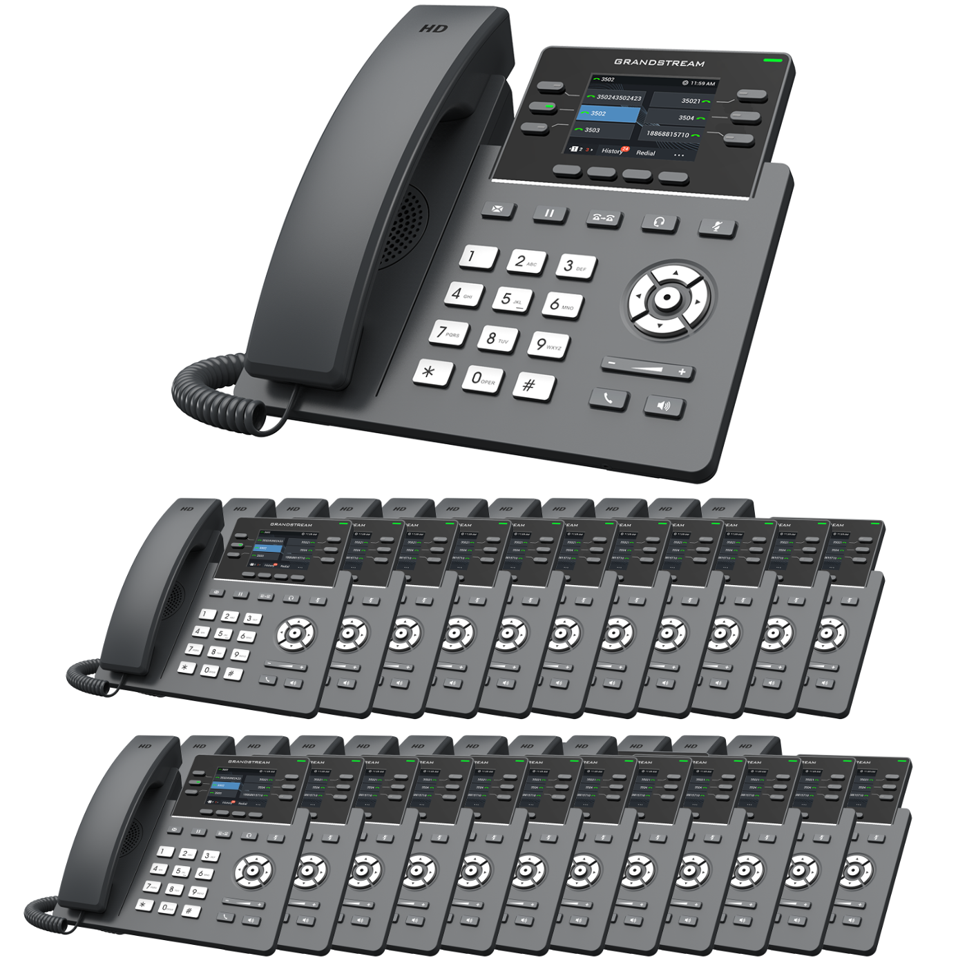 Grandstream GRP2613 VoIP Phone Professional Essentials Bundle With 1 Year Free Phone Service