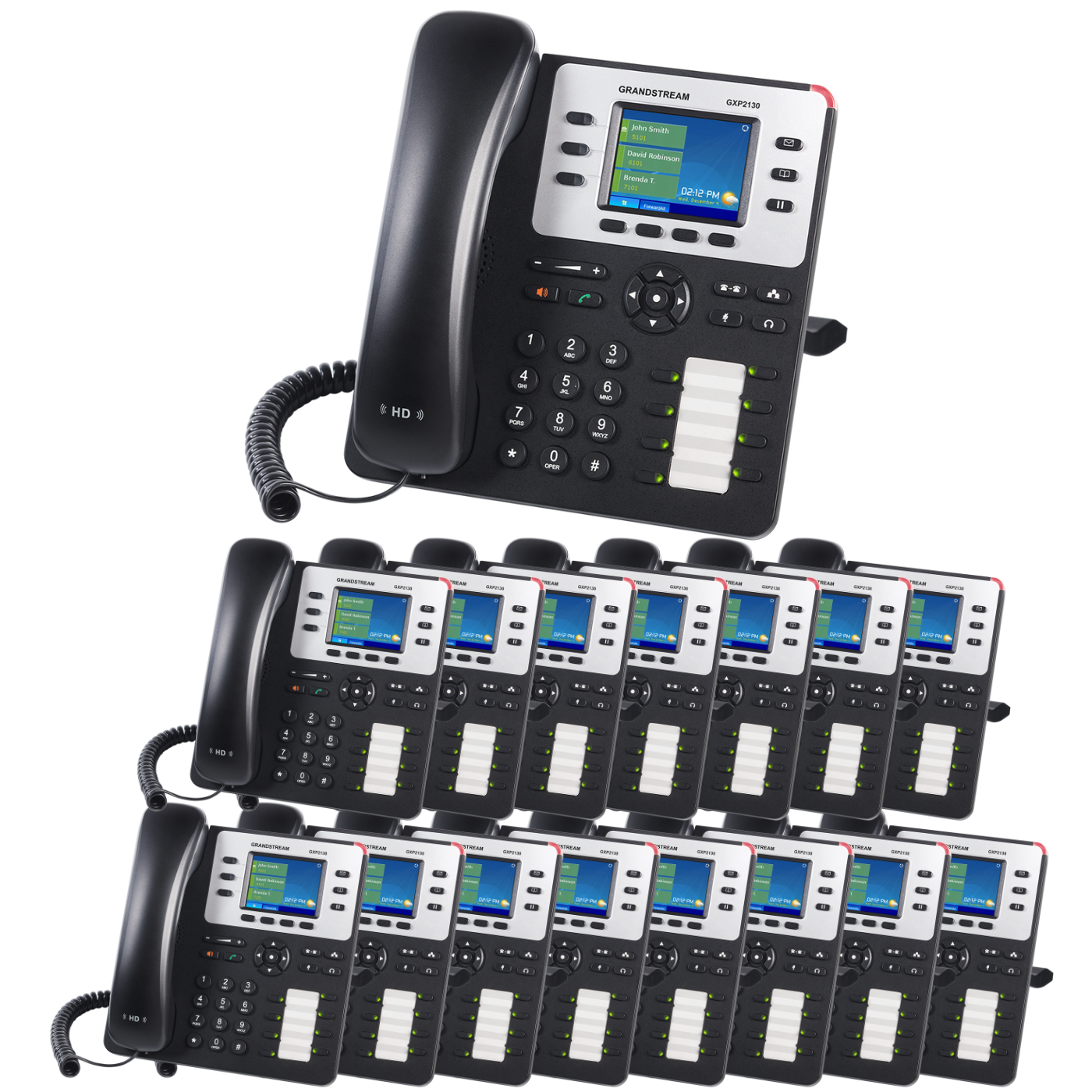 Grandstream GXP2130 VoIP Phone Essential Communication Bundle With 1 Year Free Phone Service