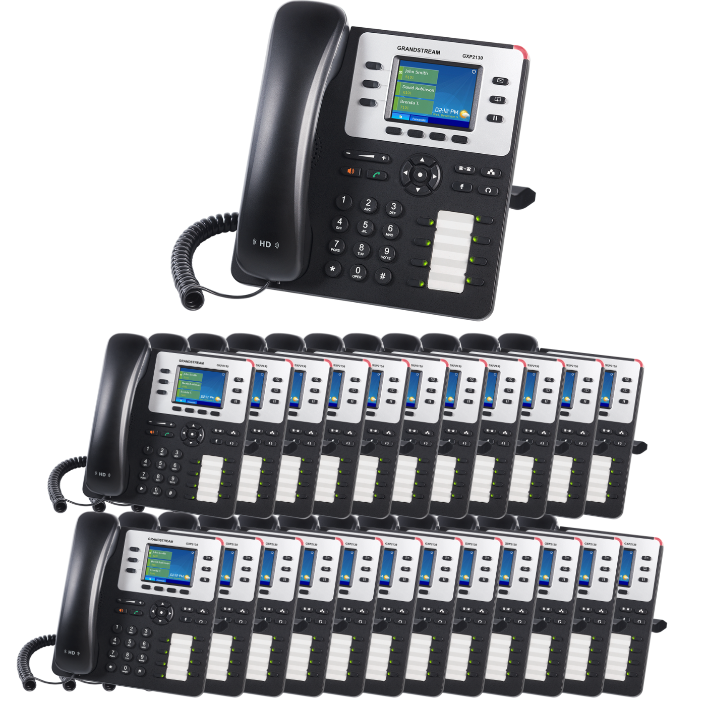 Grandstream GXP2130 VoIP Phone Essential Communication Bundle With 1 Year Free Phone Service