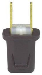 Leviton 123-PE Plastic Plug, NEMA 1-15P, Black, Pack of 10