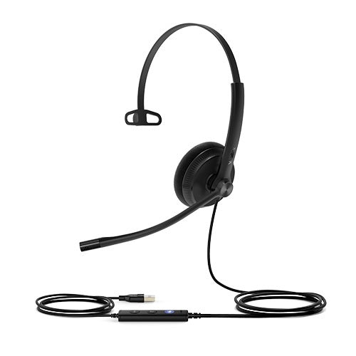 Yealink UH34 Mono UC USB Wired Headset – Ultra-Lightweight with Noise-Canceling Microphone